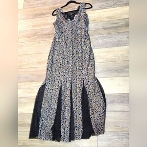 Chocolate Sequin Full Length Elegant Multicolor Sleeveless Dress